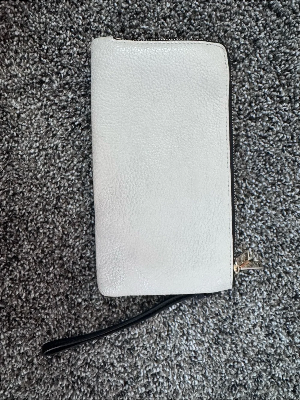 Coach Green Pebbled Leather Wristlet with Black Strap